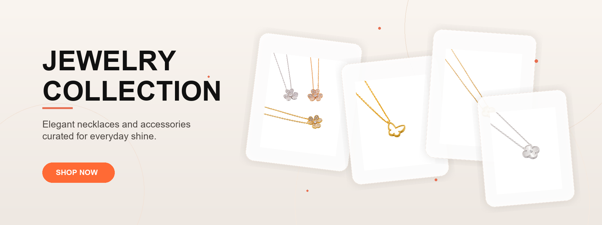 Jewelry collection homepage hero banner